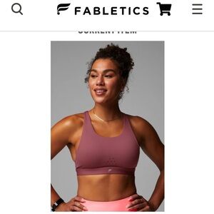 NWT Fabletics High Impact Sports Bra - size Large - in Mauve & Neon Coral